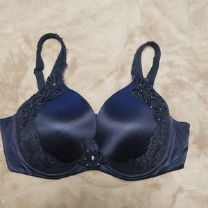 Soma Midnight Black Satin Lace Bra